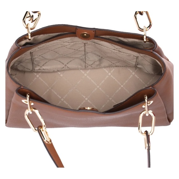 Michael Kors Trisha Large Triple Gusset Compartment Shoulder Bag Luggage Leather - Picture 7 of 8